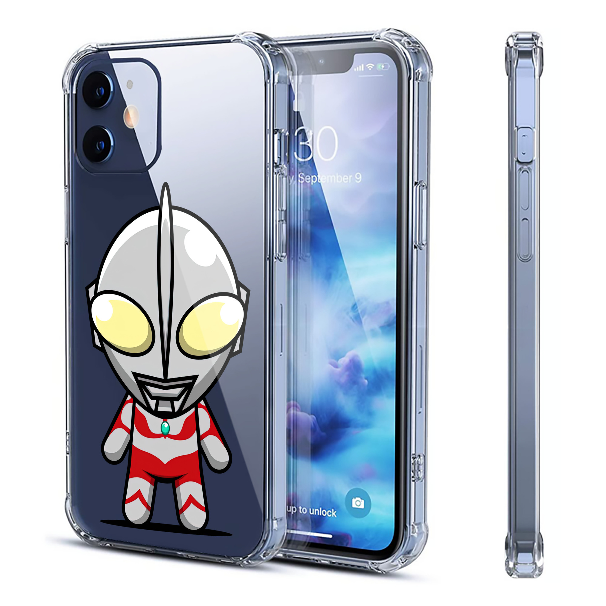 （画像用） ウルトラマン Ultraman 【iPhone 12シリーズ対応】透明スマホケース（クリアソフトケース）